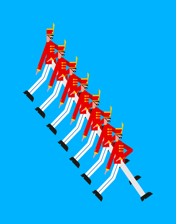 Soldiers on parade. Military holiday. Guardsman marchingのイラスト素材