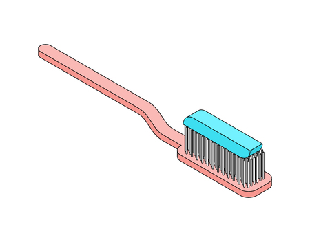 Toothbrush isometric isolated. Vector illustration cartoon styleÂ のイラスト素材