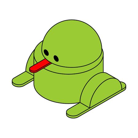 Isometric Frog isolated. Geometric toad. 3D amphibianのイラスト素材