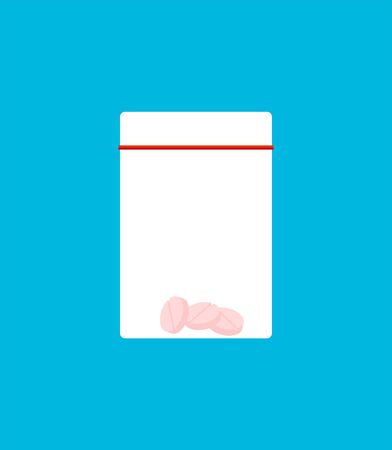 Drug Pills in Zip Lock isolated.のイラスト素材