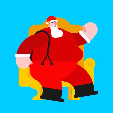 Santa Claus on armchair. Christmas and New Year vector illustrationのイラスト素材
