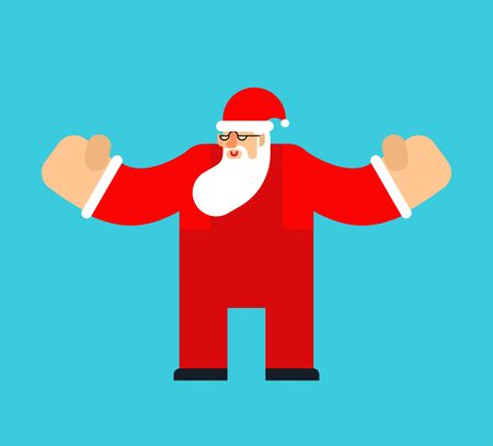 Santa Claus in motion isolated. Christmas and New Year Vector Illustrationのイラスト素材