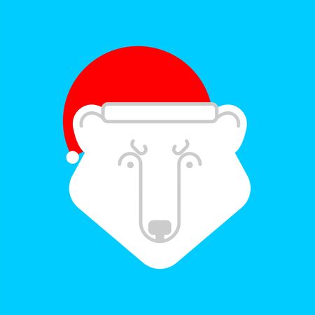 Polar Bear Santa Claus isolated. Christmas and New Year illustrationのイラスト素材