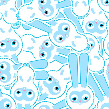 Cute Hare baby pattern seamless. Cartoon rabbit child background. kawaii bunny vector texture. Baby fabric ornamentのイラスト素材