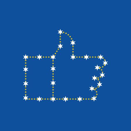 Star Like. Constellation hand thumbs up. vector illustrationのイラスト素材