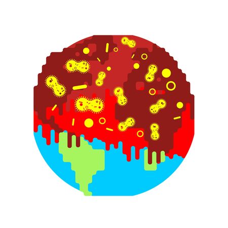 Planet is infected with coronavirus. Spread of epidemic  2019-nCoV across Earth