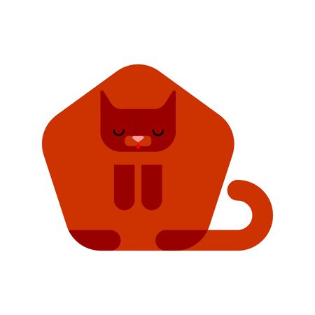 Pentagonal cat isolated. Geometric pet. vector illustrationのイラスト素材