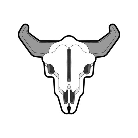 Skull cow isolated. Skeleton head of bull. vector illustrationのイラスト素材