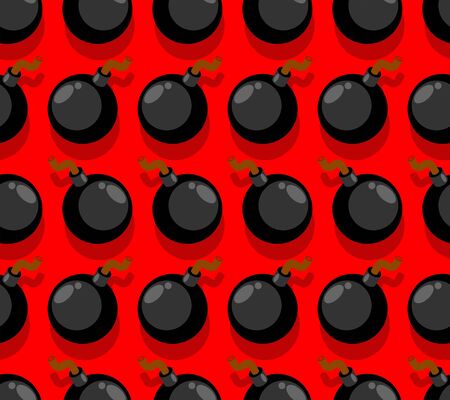 Bomb cartoon pattern seamless. Round Bomb background. vector textureのイラスト素材