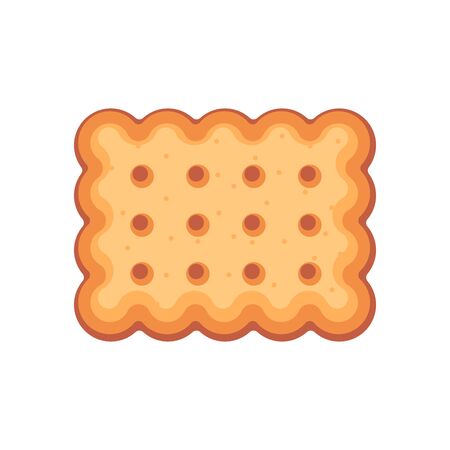 Cookie snack cracker isolated. Food vector illustrationのイラスト素材