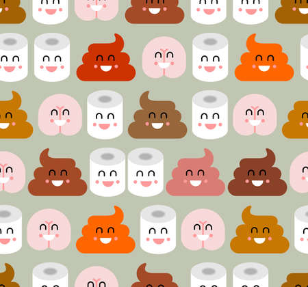 Shit and toilet paper and ass friends pattern seamless. Best friend on WC. Toilet Romatic background. Baby fabric texture  Â のイラスト素材
