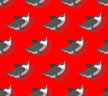 Shark cartoon pattern seamless. Sea animal predator background. Baby fabric ornamentのイラスト素材