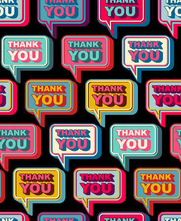 Thank you bubble pattern seamless. Gratitude speech background. vector textureのイラスト素材