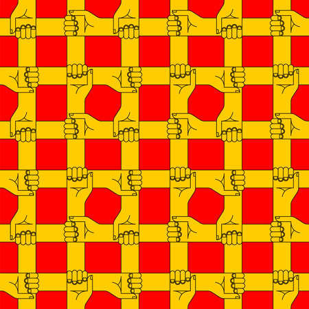 Many hands holding each other pattern seamless. Unity backgroundのイラスト素材