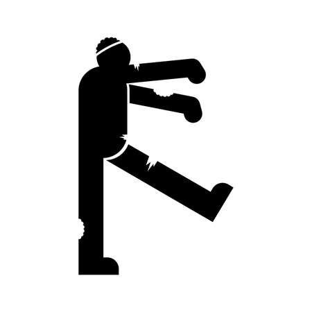 Zombie sign icon isolated. Dead man monster walks symbolのイラスト素材