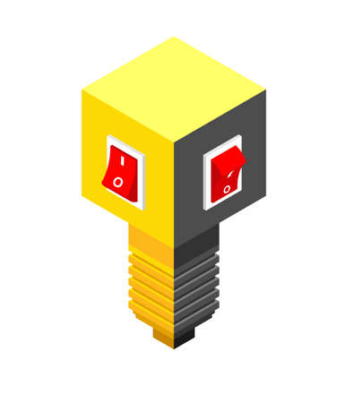 Light bulb and switch concept. vector illustrationのイラスト素材