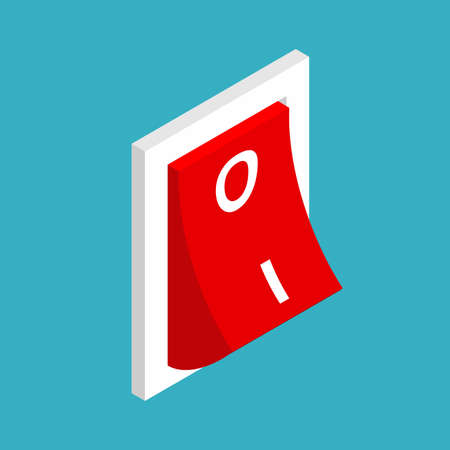 Switch isolated isometric. toggle vector illustration. Control buttonのイラスト素材