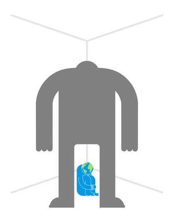 Man hurts earth. Violence over planet earthのイラスト素材