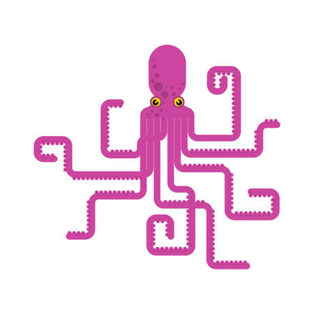 Octopus isolated. devilfish vector illustration. poulpe purpleのイラスト素材