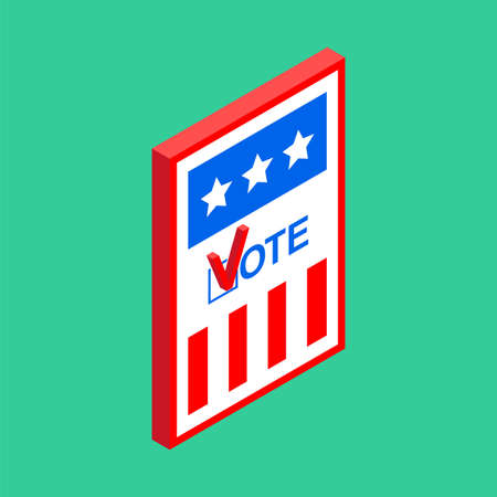 Vote USA election day. Isometric vector illustrationのイラスト素材