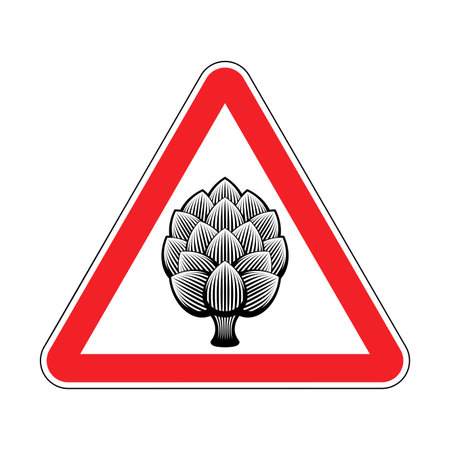 Attention Hop. Warning red road sign. Caution Intoxicating drink beerのイラスト素材