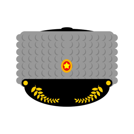 Russian General winter hat. Officer's headdress in Russian armyのイラスト素材