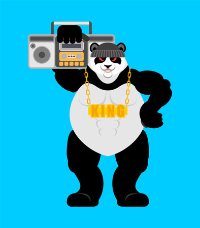 Panda gangster and bandit. Cool Bear. SWAG gangsta. Animal guy rapperのイラスト素材