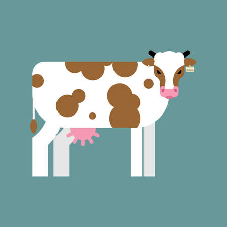 Cow isolated. farm animal cartoon. vector illustrationのイラスト素材