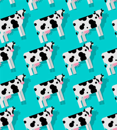 Cow pattern seamless. farm animal background. vector Baby fabric textureのイラスト素材