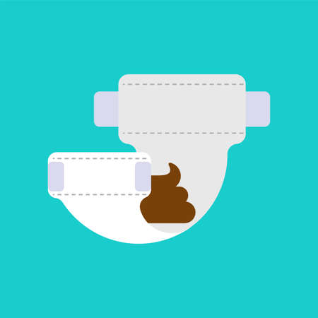 Dirty Diaper isolated. Baby nappy. infant underpants vector illustrationのイラスト素材