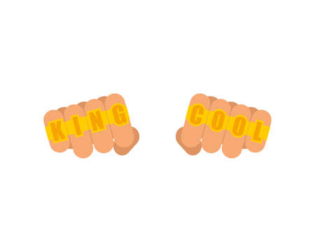 Cool king gold finger ring. vector illustrationのイラスト素材
