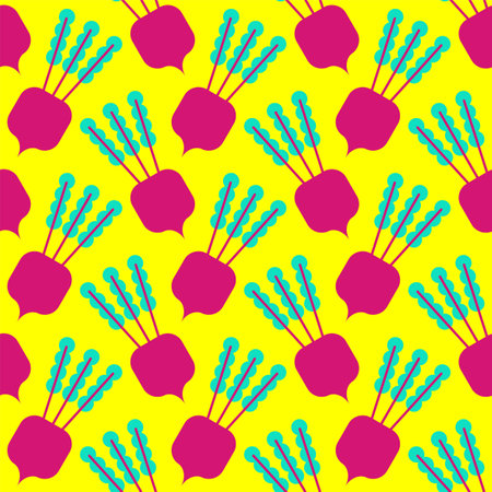 Beet cartoon pattern seamless. Beetroot natural Vegetable backgroundのイラスト素材