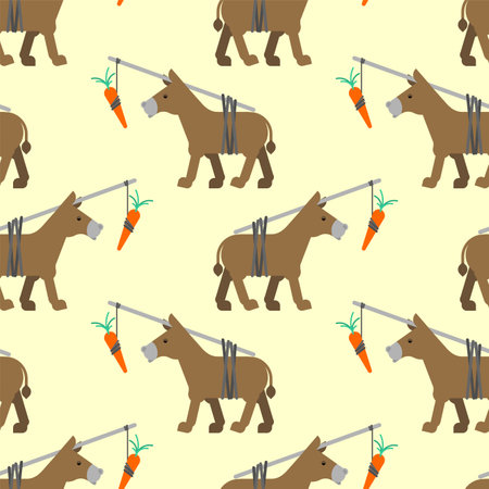 Donkey and carrot pattern seamless. vector backgroundのイラスト素材