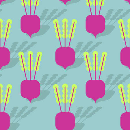 Beet cartoon pattern seamless. Beetroot natural Vegetable backgroundのイラスト素材