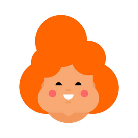 Fat cheerful woman portrait. vector illustrationのイラスト素材