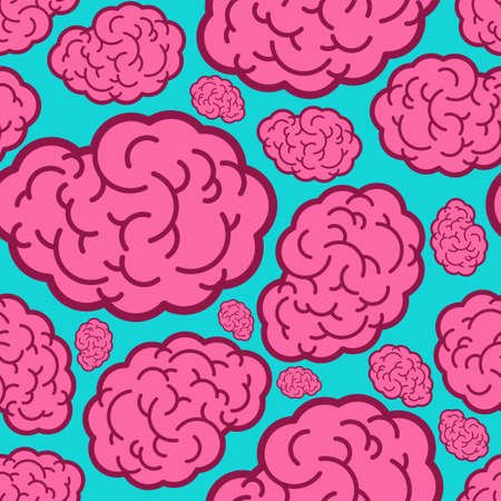 Brain pattern seamless. Brains background. vector textureのイラスト素材
