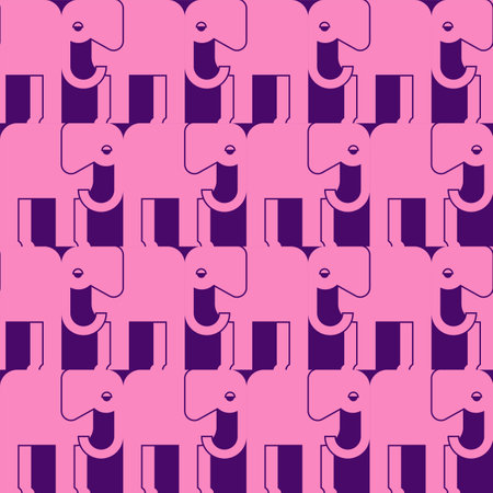 Elephant Geometric pattern seamless. Elephants background. Baby fabric textureのイラスト素材
