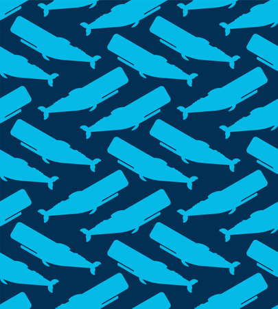 Sperm whale pattern seamless. cachalot big whale background. Baby fabric ornamentのイラスト素材