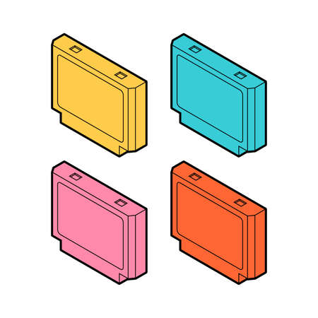video game cartridge set. Retro TV game 8bit.のイラスト素材