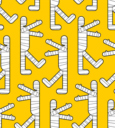 Mummy is running pattern seamless. Mummy run background. vector textureのイラスト素材