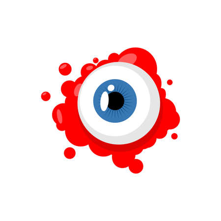 Eyeball. Eye and blood. Halloween vector illustrationのイラスト素材