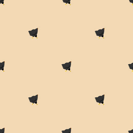 Hen pattern seamless. Chicken background. Farm bird texture.のイラスト素材