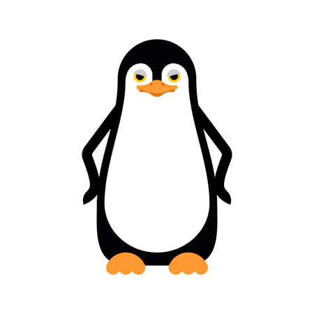 Cartoon Penguin isolated. flightless seabird. vector illustrationのイラスト素材