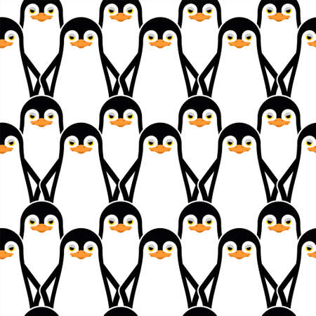 Penguin pattern seamless. flightless seabird background. vector texture. Baby fabric ornamentのイラスト素材