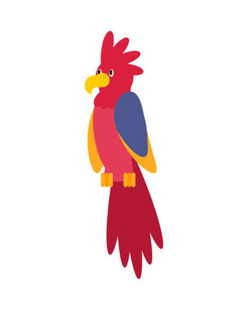 Parrot isolated cartoon. Talking bird for pirate. vector illustrationのイラスト素材