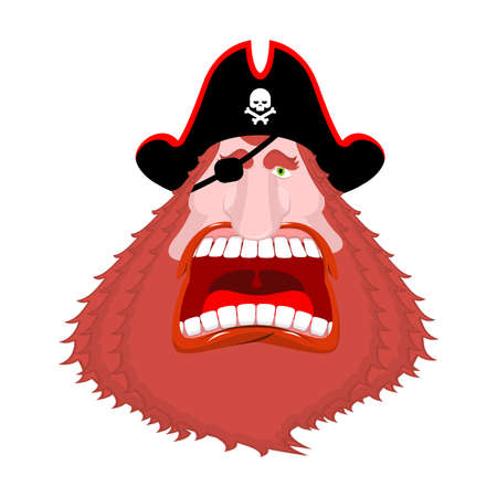 Pirate head isolated. Filibuster face. vector illustrationのイラスト素材