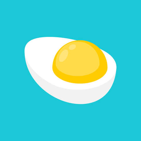 Boiled egg. Half an egg isolated. food vector illustrationのイラスト素材