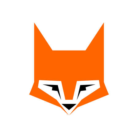 Fox face isolated sign. Icon she-fox head. vector illustrationのイラスト素材