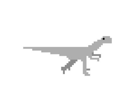 Velociraptor pixel art dinosaur. pixelated Ancient animal. 8bit Dino prehistoric monster. Beast is Jurassic periodのイラスト素材
