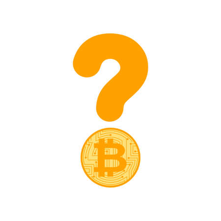 Bitcoin question mark. The concept of the future of cryptocurrencyのイラスト素材